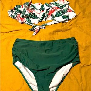Floral High Waisted Bikini - L